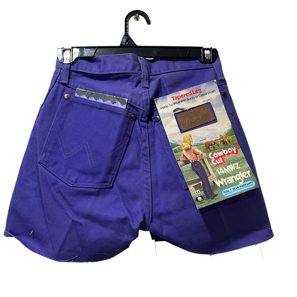 Vintage Wrangler tempered leg purple Shorts Altered Distressed NEW USA cotton XS